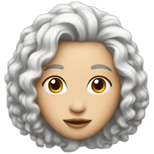 Cheveux moitié noir moitié blanc emoji