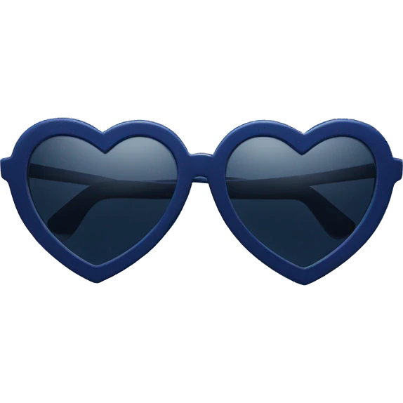 A pair of navy blue heart shaped sunglasses  emoji