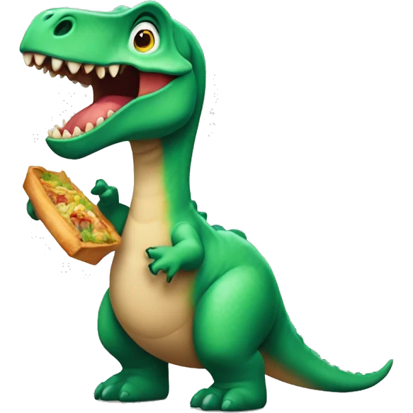 Un dinosaure qui mange emoji