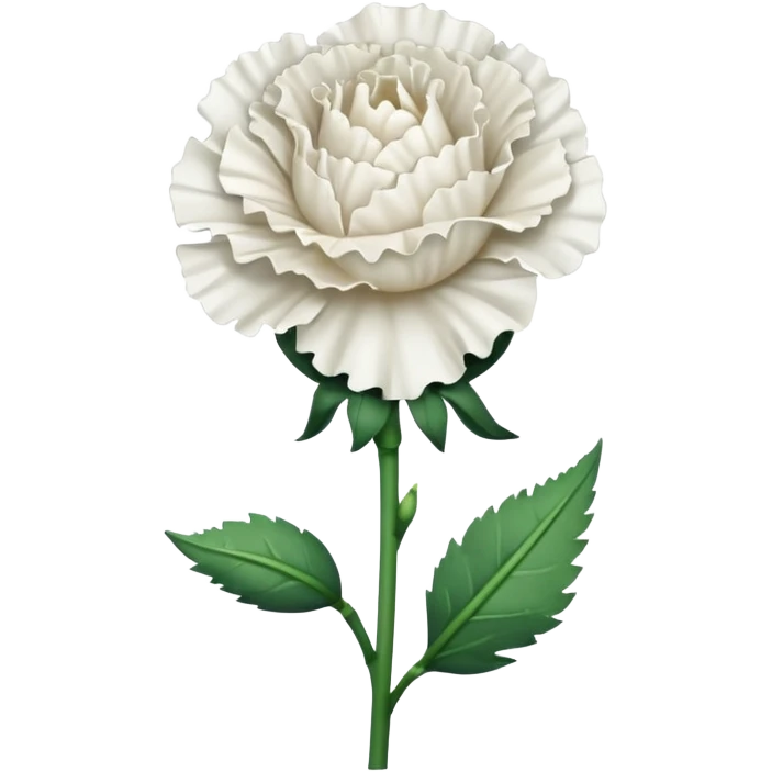create a white carnation flower with a stem emoji