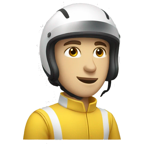 racer white male with a helmet emoji