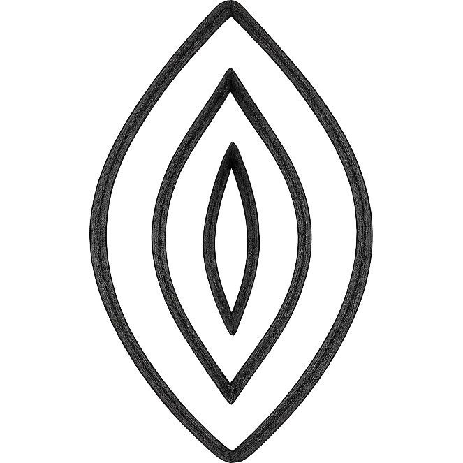 yoni symbol icon, abstract and elegant, minimal black outline emoji