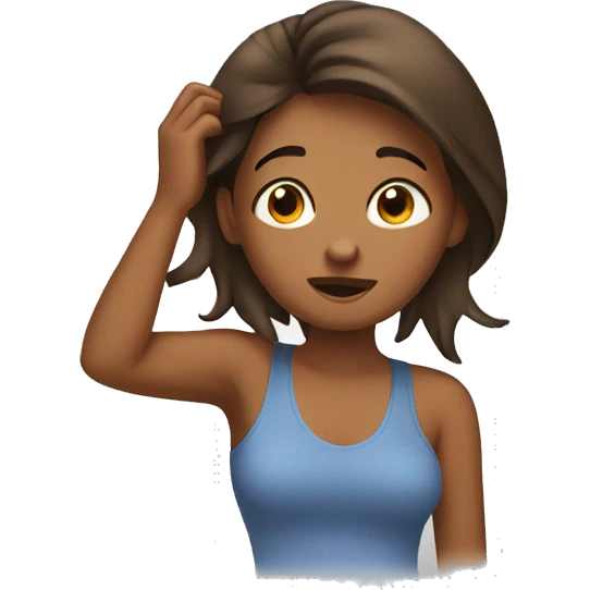 A brown female scratching her head emoji