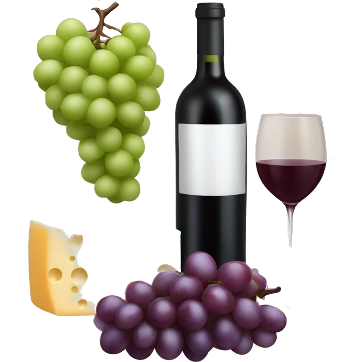 Wine, grapes, and cheese  emoji