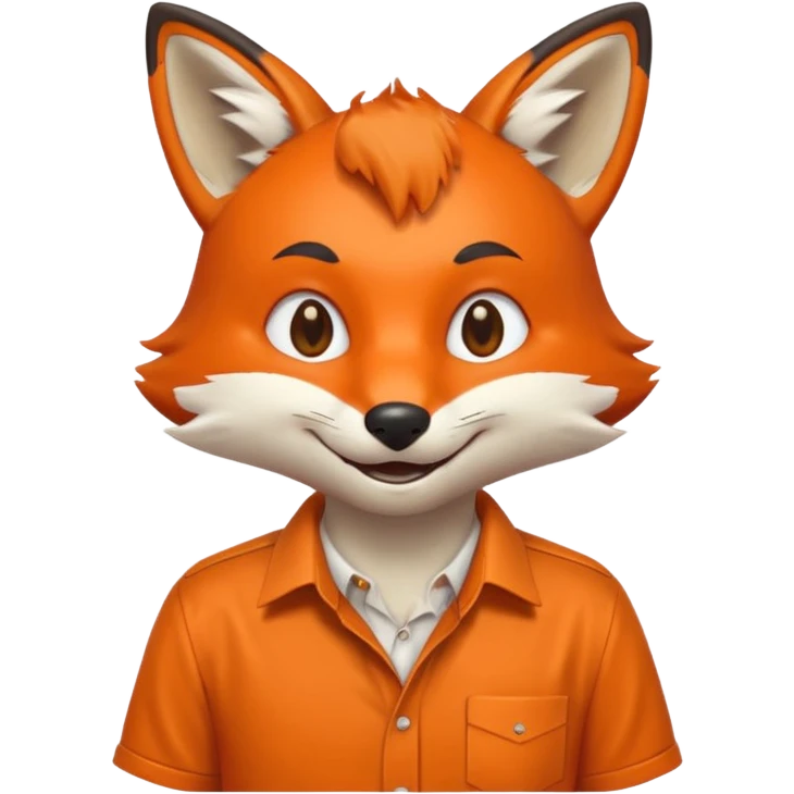 fox waist up in a shirt, iPhone emoji style emoji