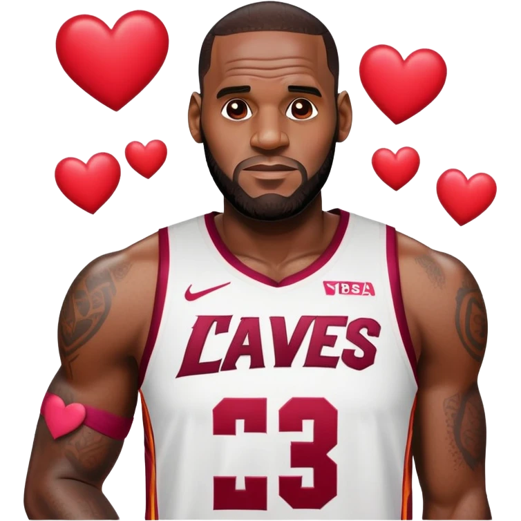 LeBron James with hearts emoji