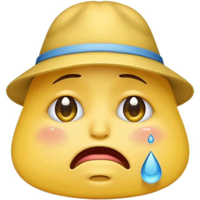 A emoji cry with a hat emoji