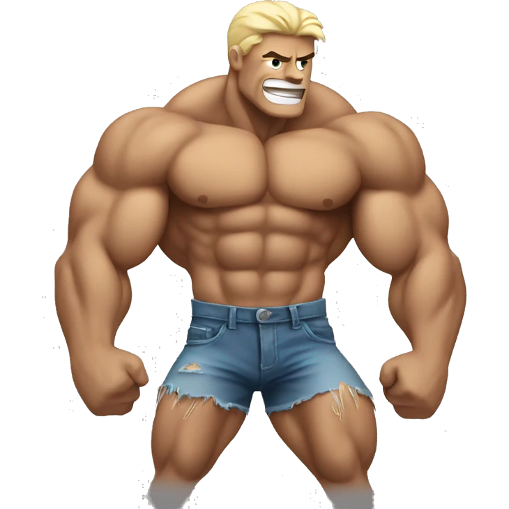 Shredded muscular manly man flexing emoji