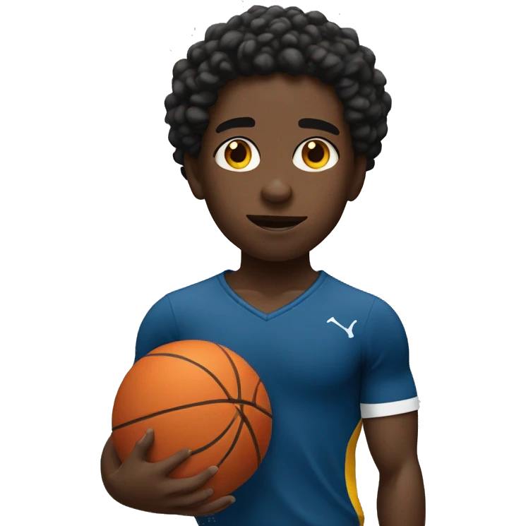 Young Black athlete shrugging emoji