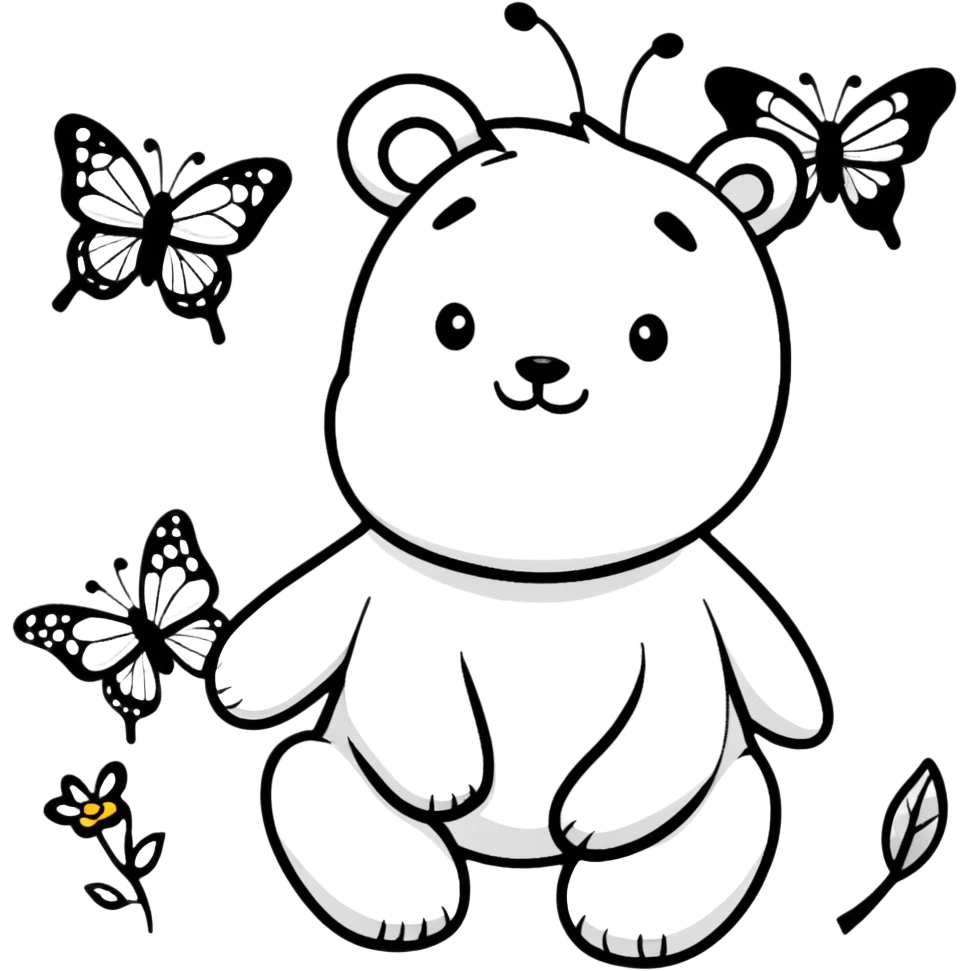 Bear with butterflies  emoji
