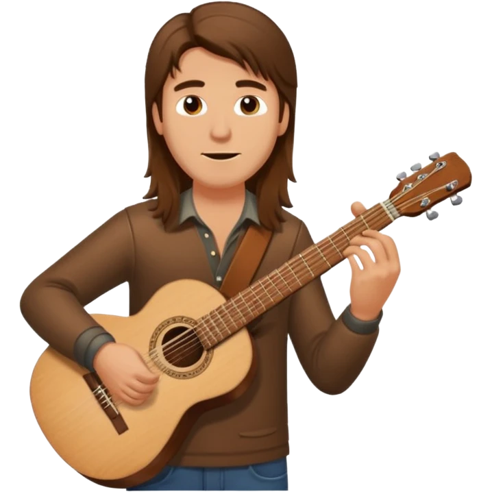 Hombre tocando Guitarra pelo largo emoji