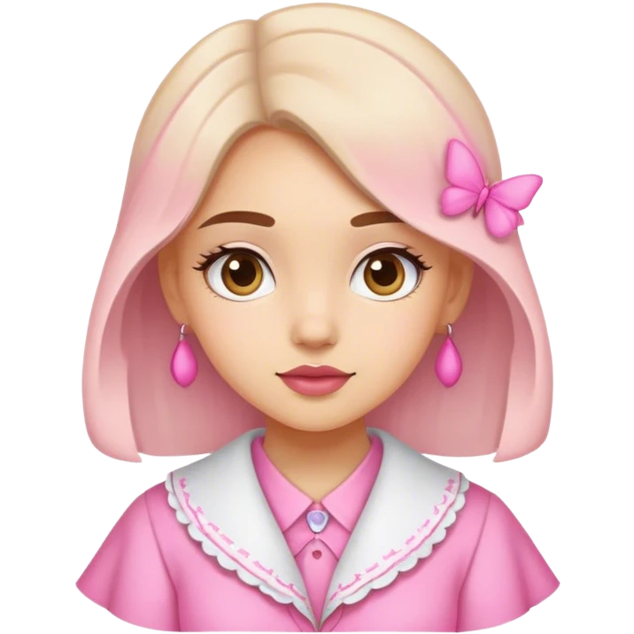 A girly pink trendy papion emoji