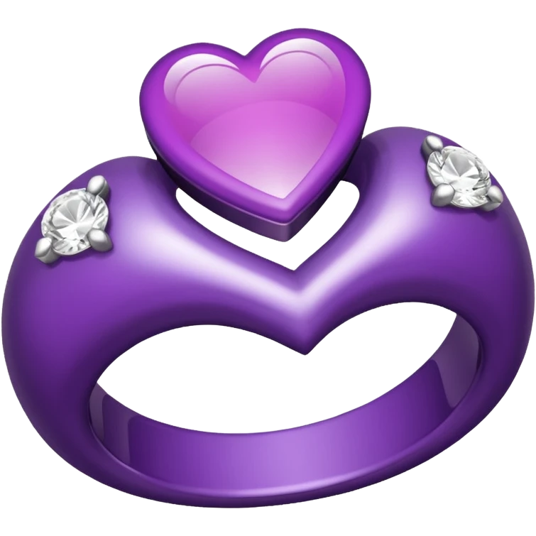 anel de casamento branco e roxo emoji