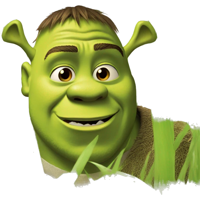 Shrek hiding in tall grass emoji