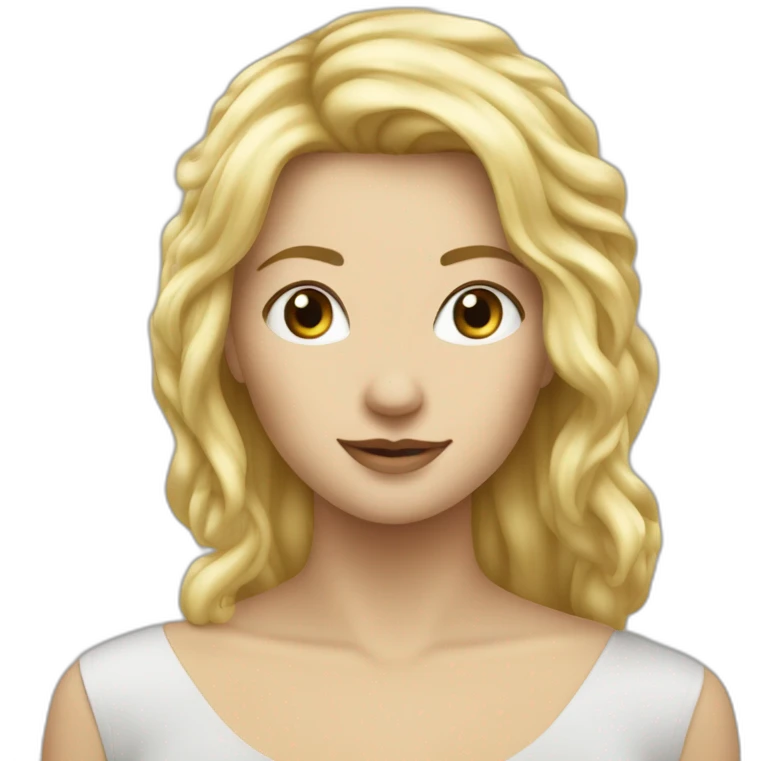 Woman With blond Haie Sittiche in Front of a micro emoji