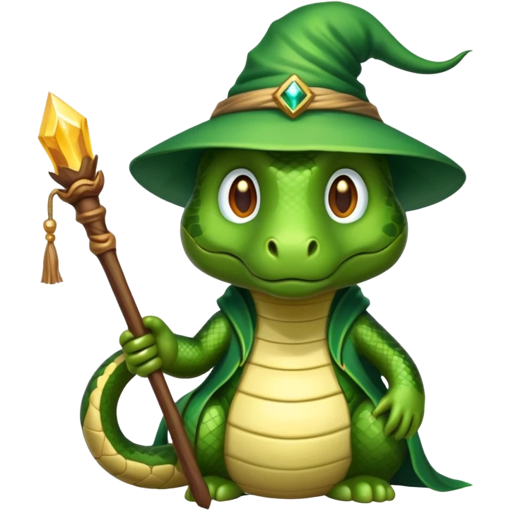 Snake as a wizard, with a staff emoji
