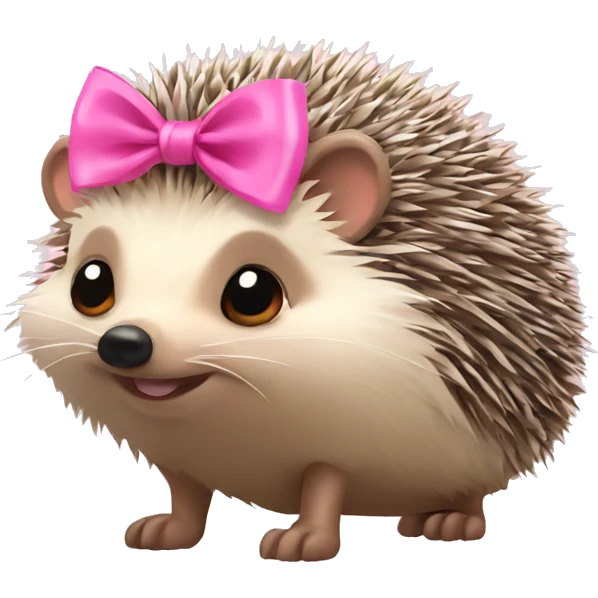hedgehog with a pink bow emoji