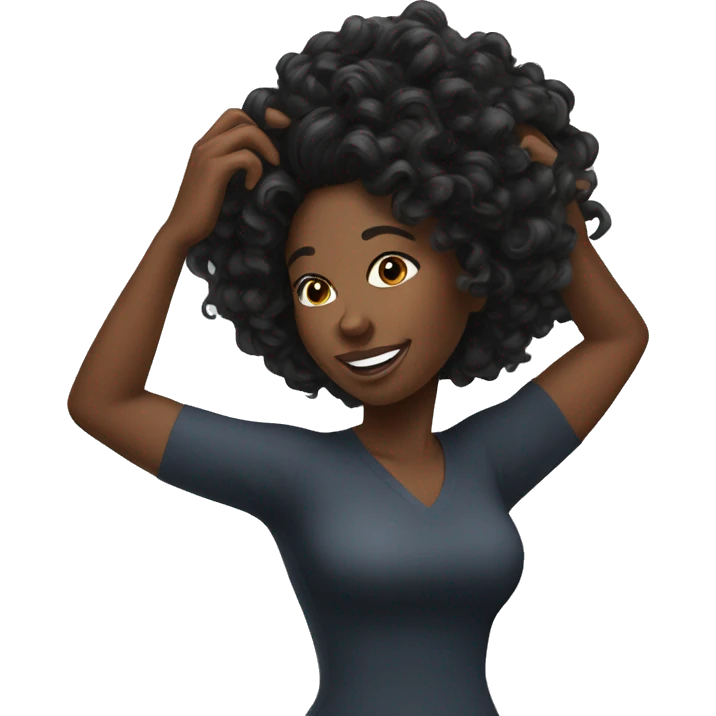 realistic black woman shaking hair emoji