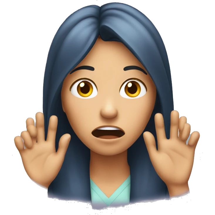 Woman shocked hand on his head emoji