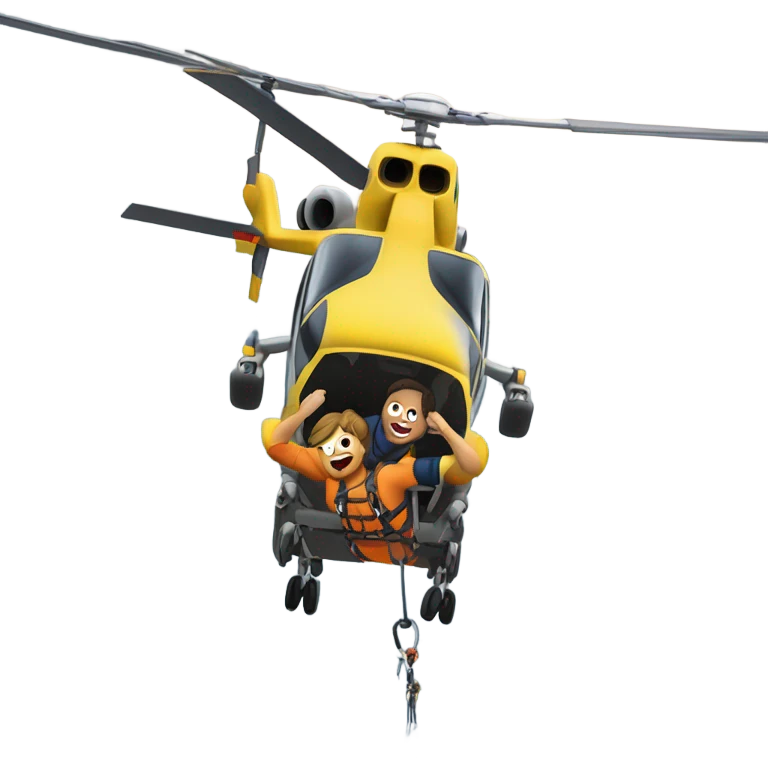 Getting rescued in a helicopter  emoji