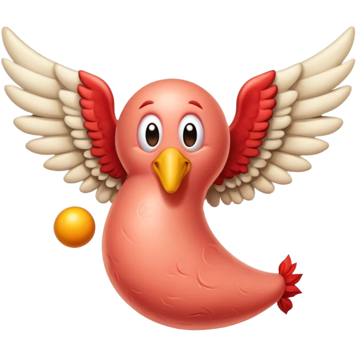 Penis with balls and wings emoji