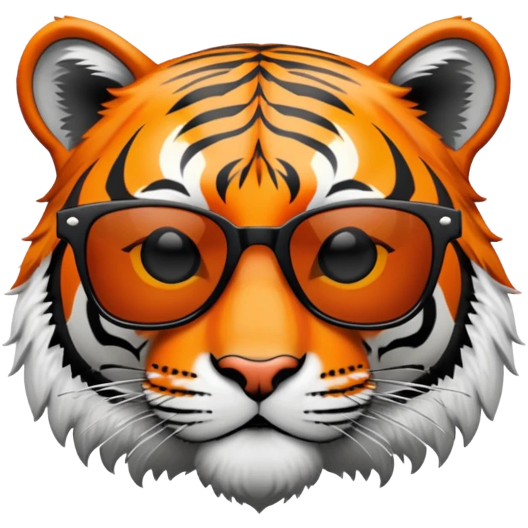 tiger head with dark lens wayfarer sunglasses emoji