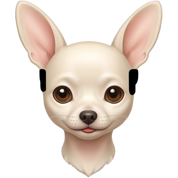 white chihuahua without hair emoji