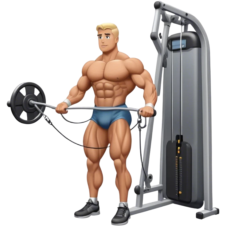 standing bodybuilder hip abduction cable machine exercise emoji