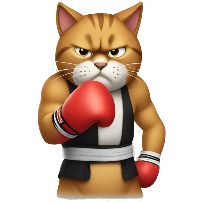 angry cat wearing boxing gloves emoji