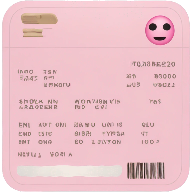 Light pink boarding pass  emoji