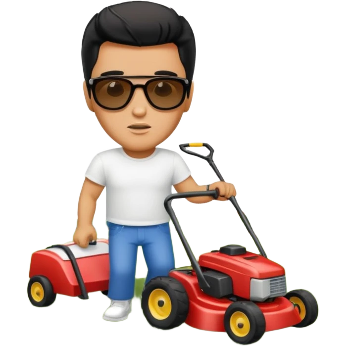 Elvis mowing the yard at Graceland emoji