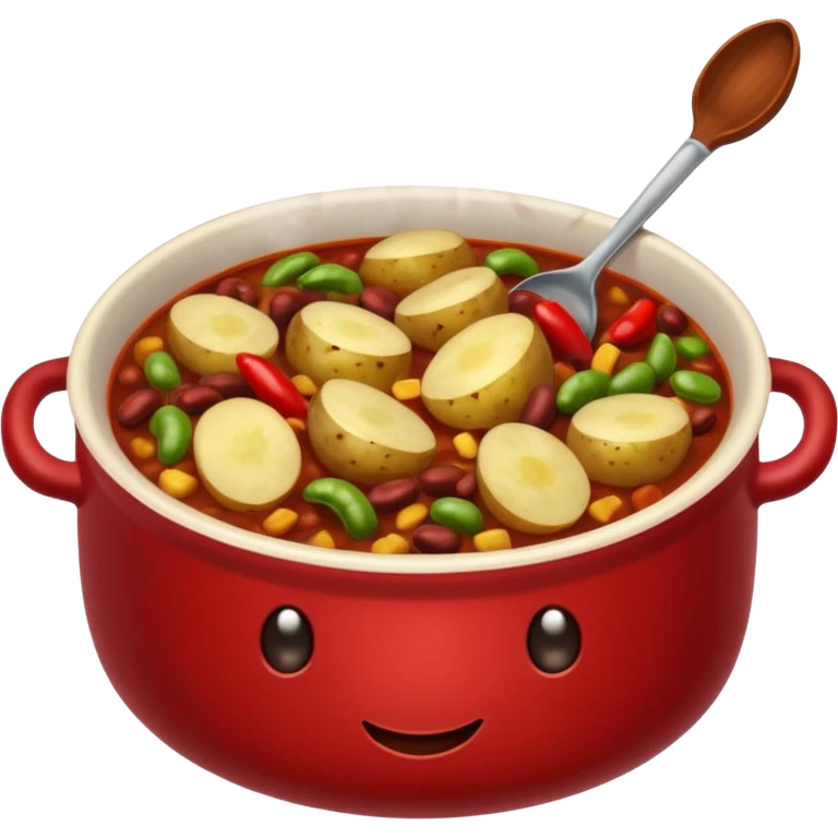  chili, beans and potatoes.  emoji