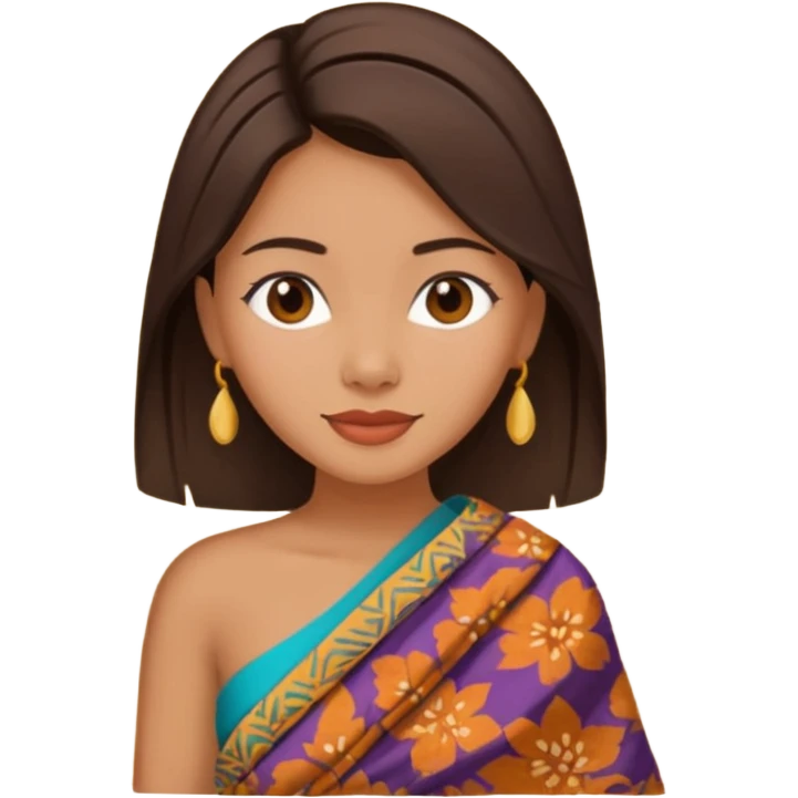 Indonesian brunette with sarong batik  emoji