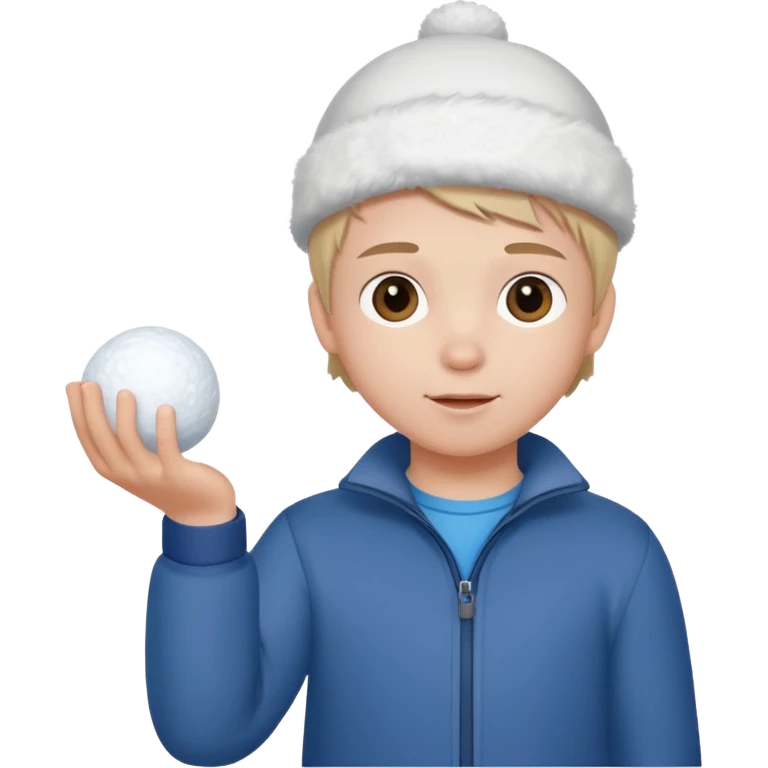 kid holding snowball emoji