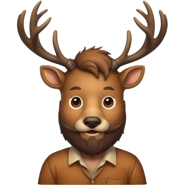 bearded deer with shirt emoji