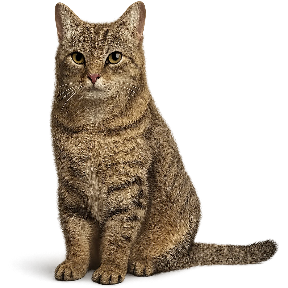 realistic cat, sitting pose emoji
