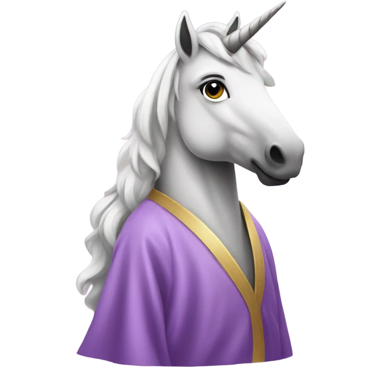Unicorn standing in a robe emoji