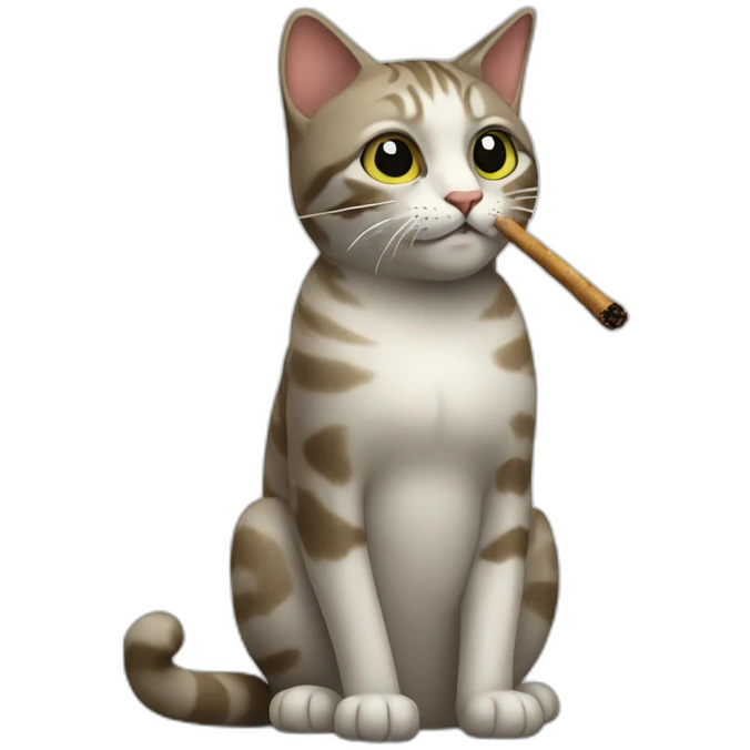 cat smoking a twig emoji