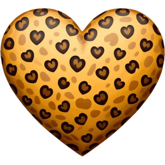 leopard print heart emoji