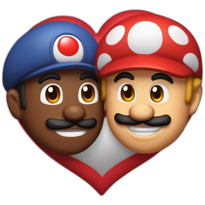 luidji and Mario in love emoji