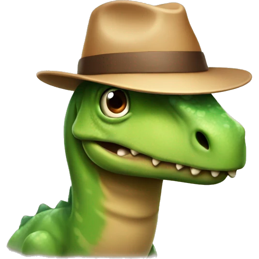 dinosaur with hat emoji