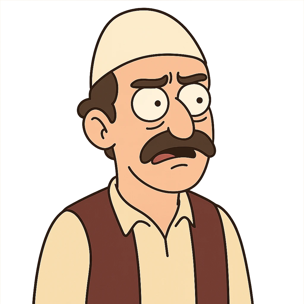 traditional Albanian hat (qeleshe), cartoon style emoji