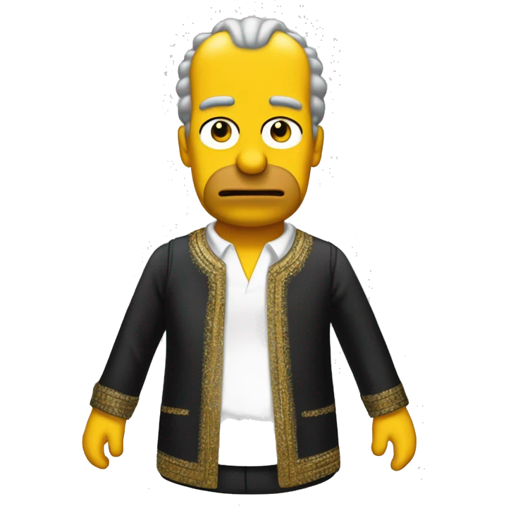 Homero simpson con vestido negro y peluca rubio larga  emoji