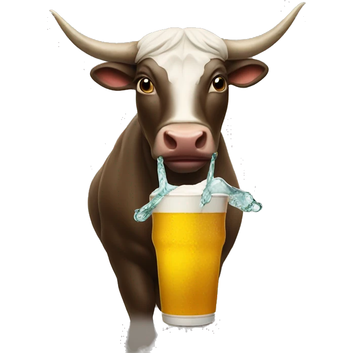 Bull drinking pop emoji