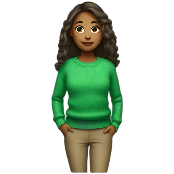 Girl in green sweater emoji