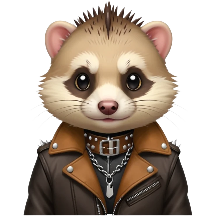 Ferret with punk jacket emoji