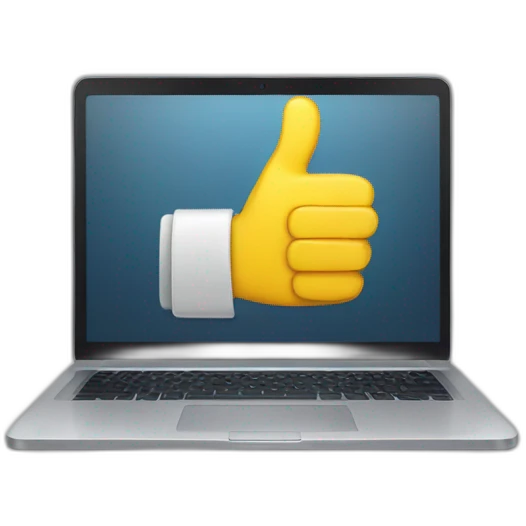 laptop thumbs up emoji