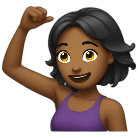 Fille noire qui dab emoji