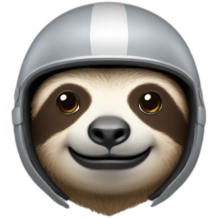 sloth wearing helmet emoji