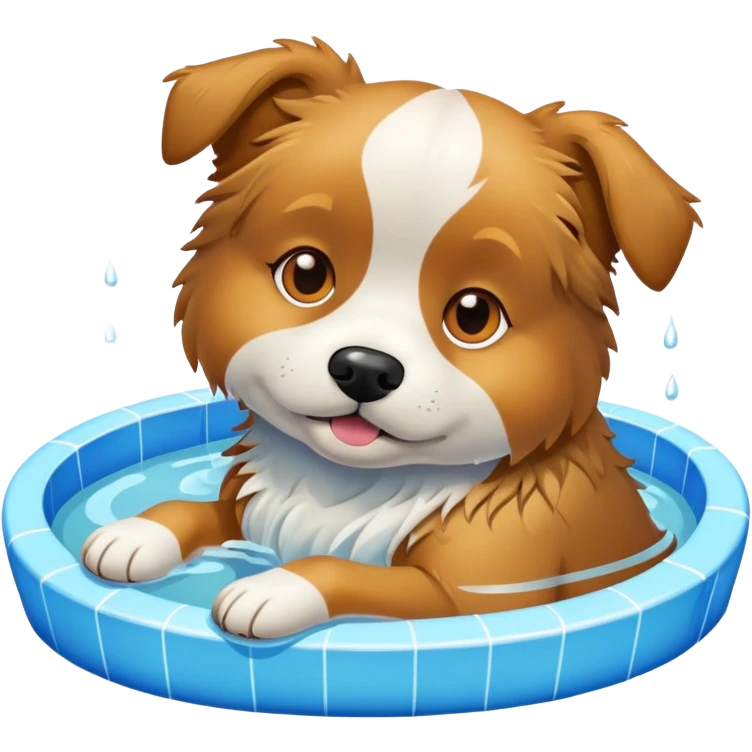 Dog chilling in pool emoji